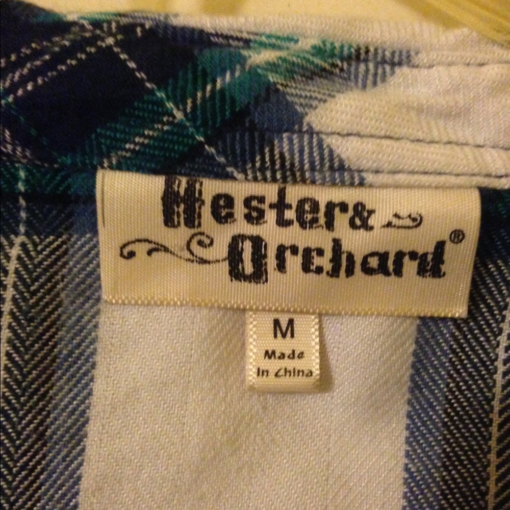 White plaid button down - Picture 2 of 4